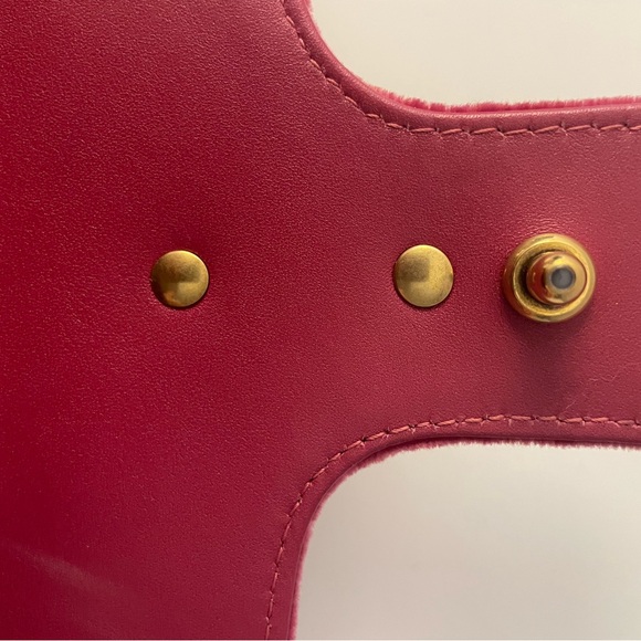 Gucci Marmont Flap Bag Small Velvet Fuchsia - Picture 9 of 12